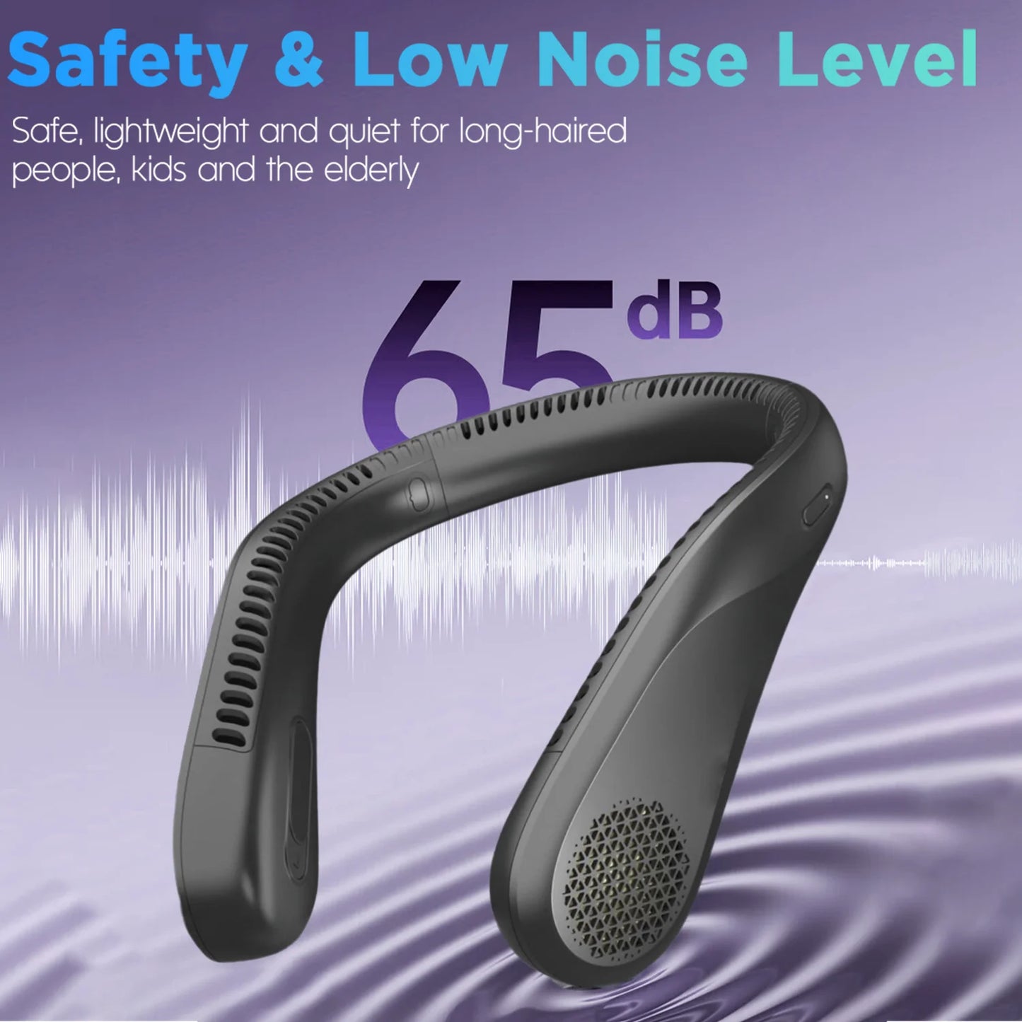 Portable Neck Fan Rechargeable USB Bladeless Hands Free Cooling