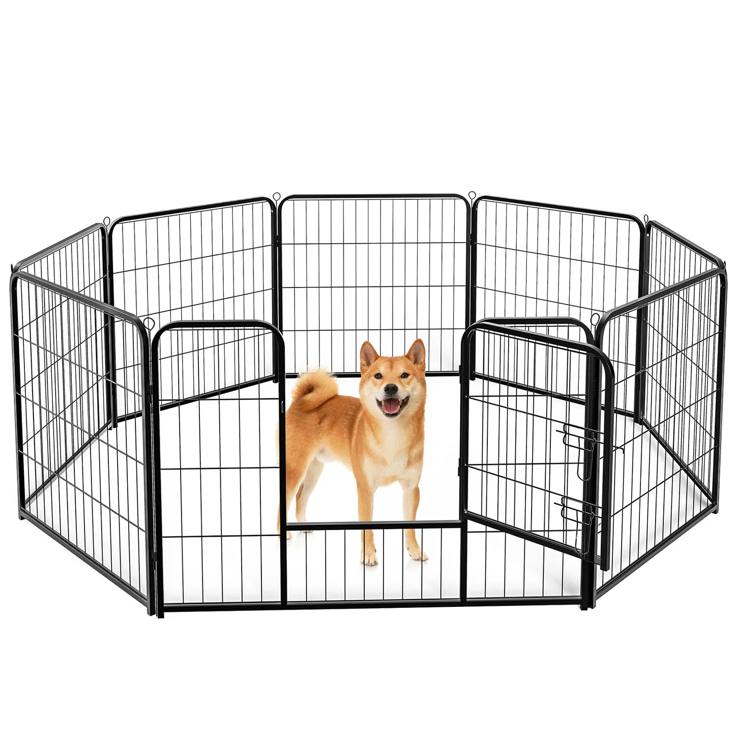 JHK Metal Eight Panel Dog Playpen Pet Fence for Yard