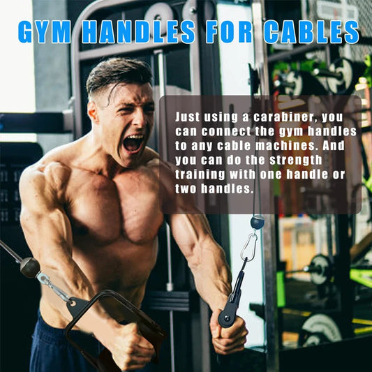 Ergonomic Tricep Rope Pulldown Attachments for Cable Machine - Lat Pull down Bar Tricep Workout Accessories