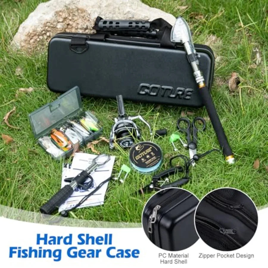 Telescopic Fishing Rod and Reel Combo Set with Case