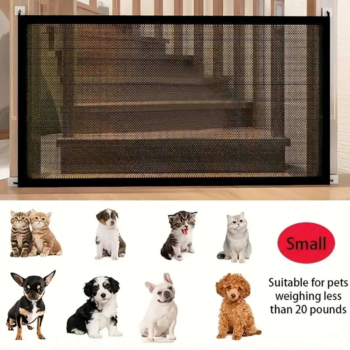 Dog Barrier Fence With Foldable Mesh Playpen For Safe Training