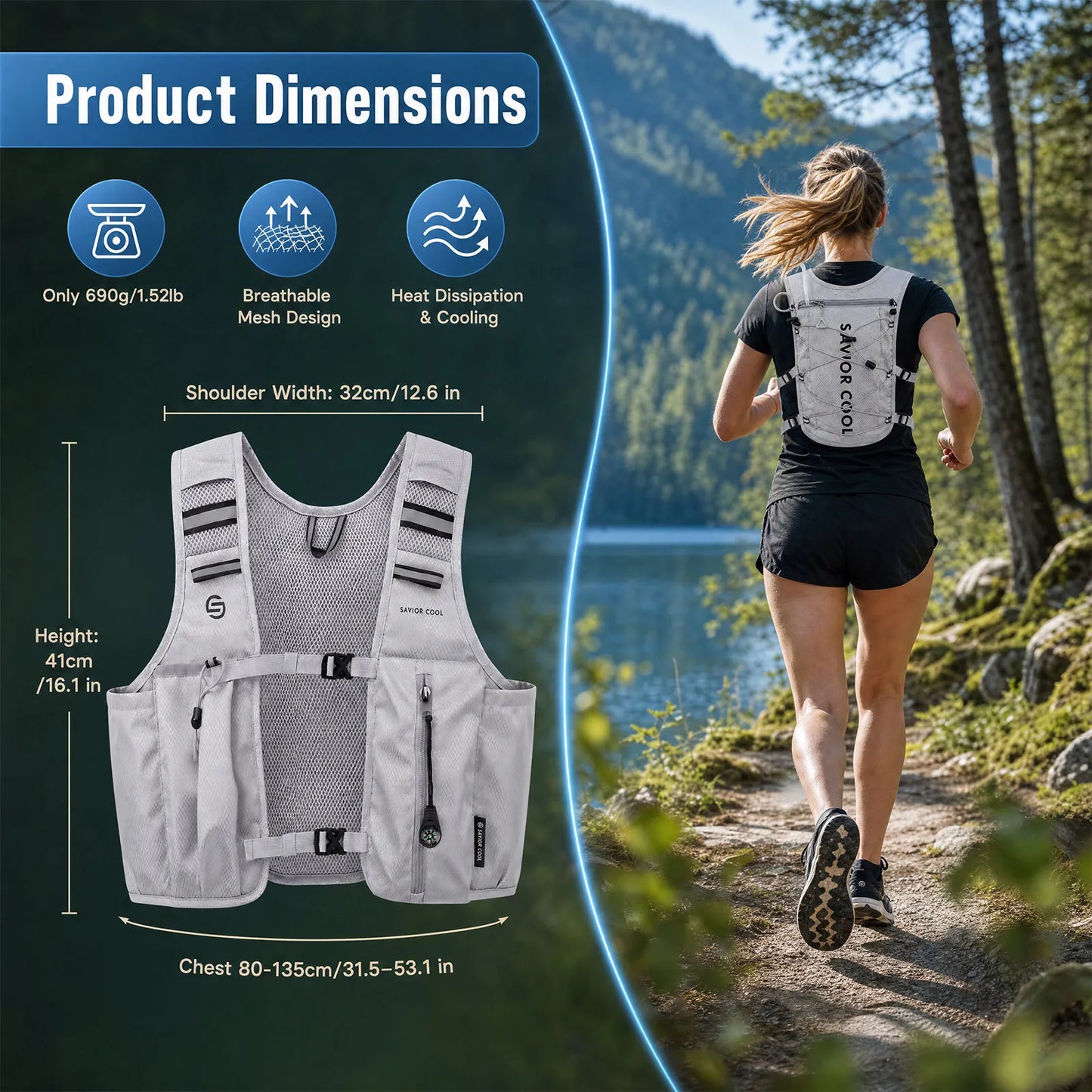 Snow Deer Outdoors Cooling Vest With Built In Water Bladder