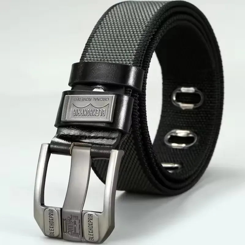 Casual Canvas Belt With Pin Buckle Mens Webbing Belt