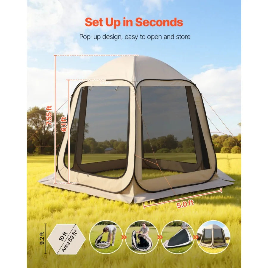 Screen House Pop Up Tent With Netting Sides Garden