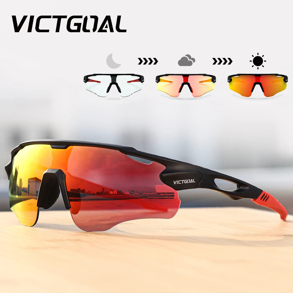 Victgoal Photochromic Cycling Sunglasses UV400 Protection For Athletes