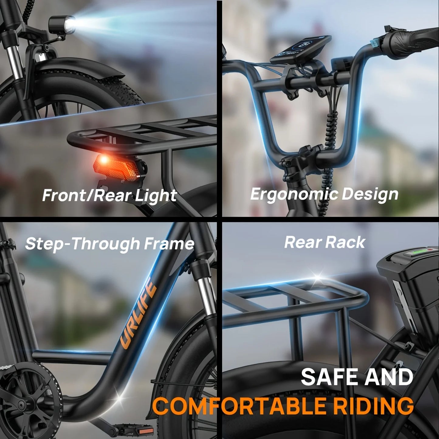 URLIFE 1000W E20 Electric Bike 28 MPH 48V 13Ah Battery