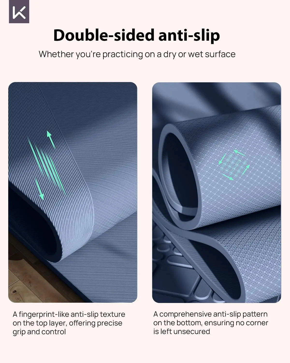 Extra Wide Yoga Mat Non Slip Eco Friendly Pilates Fitness