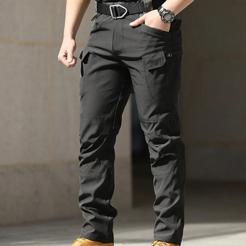 Hirigin Men Cargo Pants Multi Pocket Waterproof Trousers