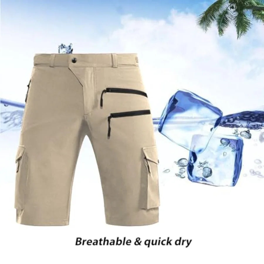 Men's Mountain Bike Shorts Quick Dry Cargo With Zipper Pocket