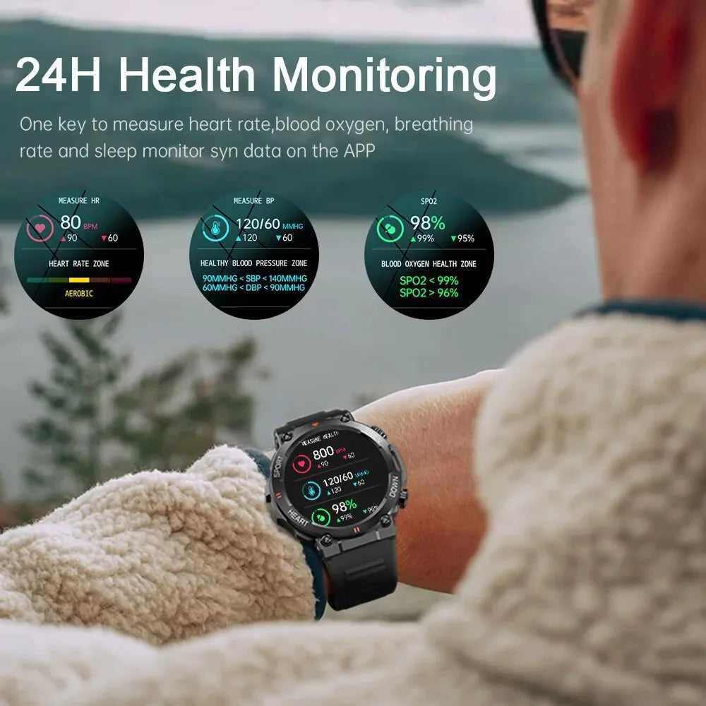 SENBONO Men Smartwatch K56 Big Screen Bluetooth Call Fitness Tracker