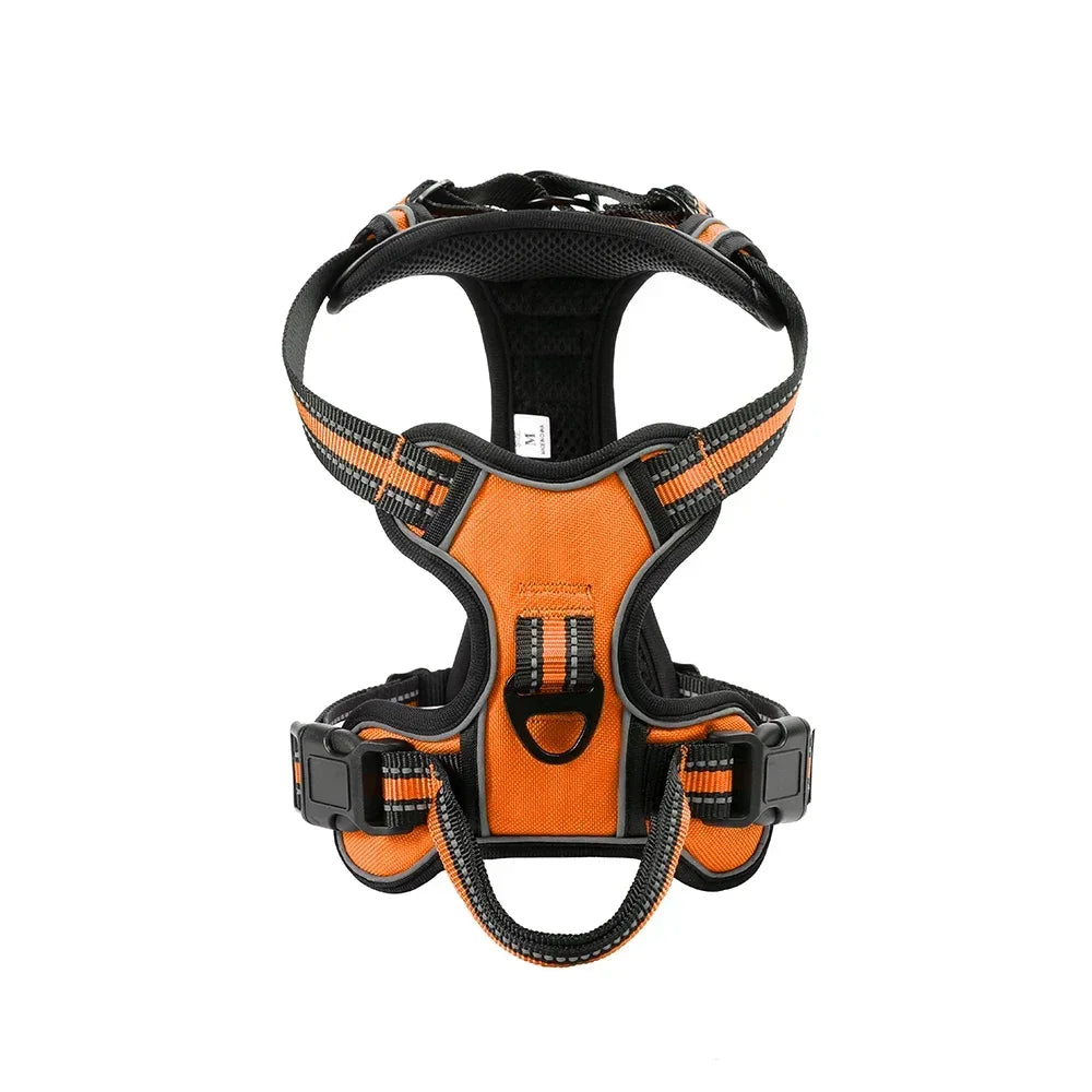 None CN Adjustable Nylon Dog Harness Reflective Soft Breathable No Pull