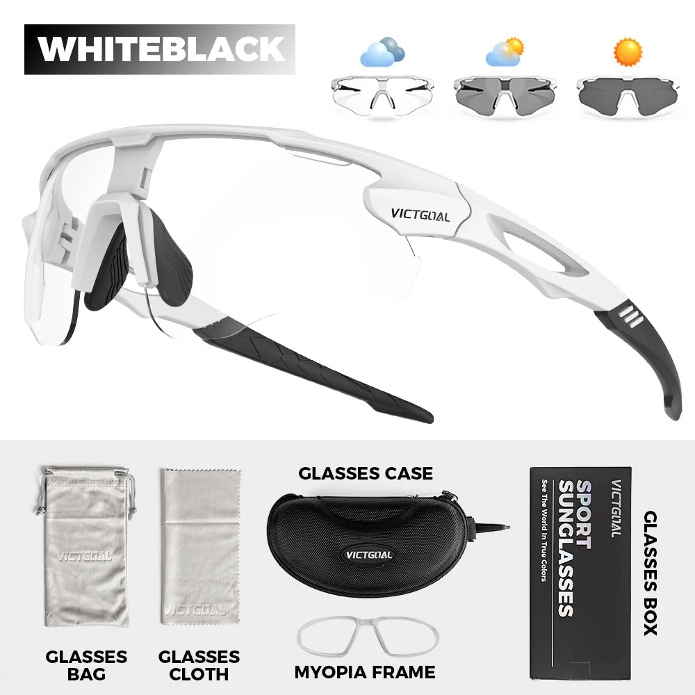 Victgoal Photochromic Cycling Sunglasses UV400 Protection For Athletes