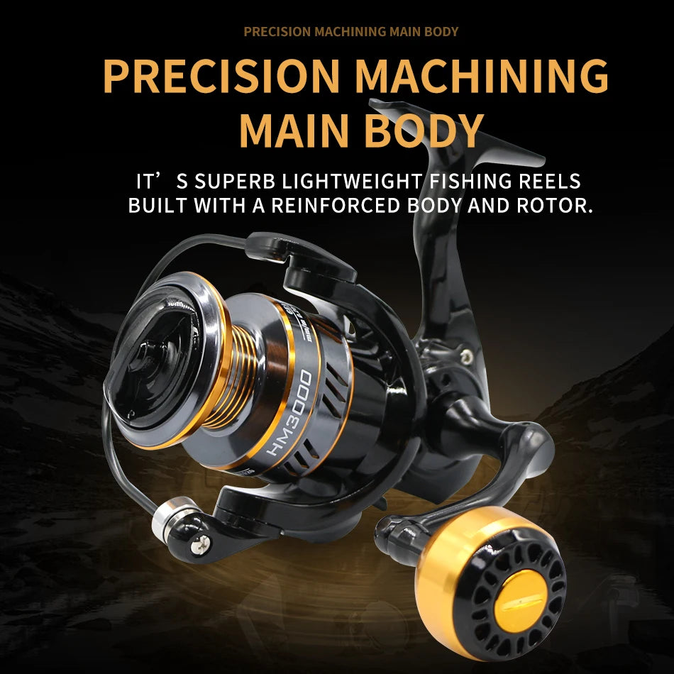 Rooblinos Spinning Fishing Reel Metal Cup Max Drag