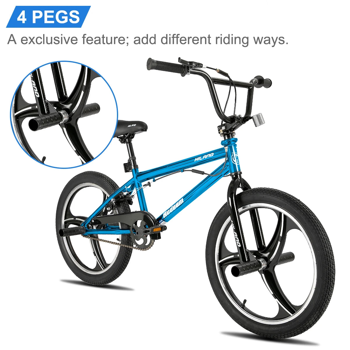 Hiland Kids BMX Bike Freestyle With 360 Rotor Pegs