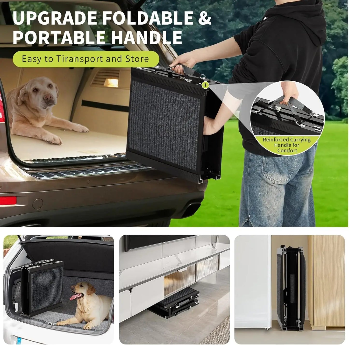 TWISTER.CK Quad-Fold Non-Slip Dog Ramp For Large Dogs And Seniors