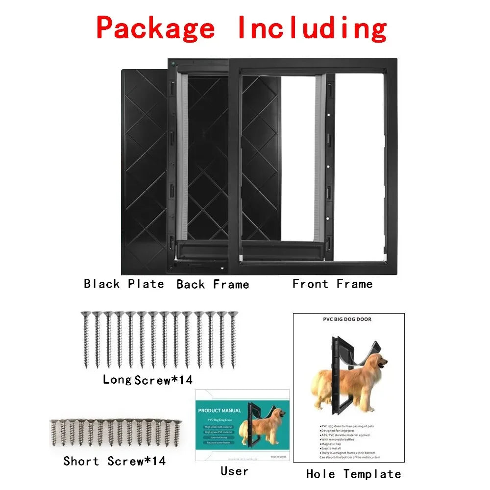NONEDog Door Anti Rain Outer Flap Insulated Wooden Dog Door