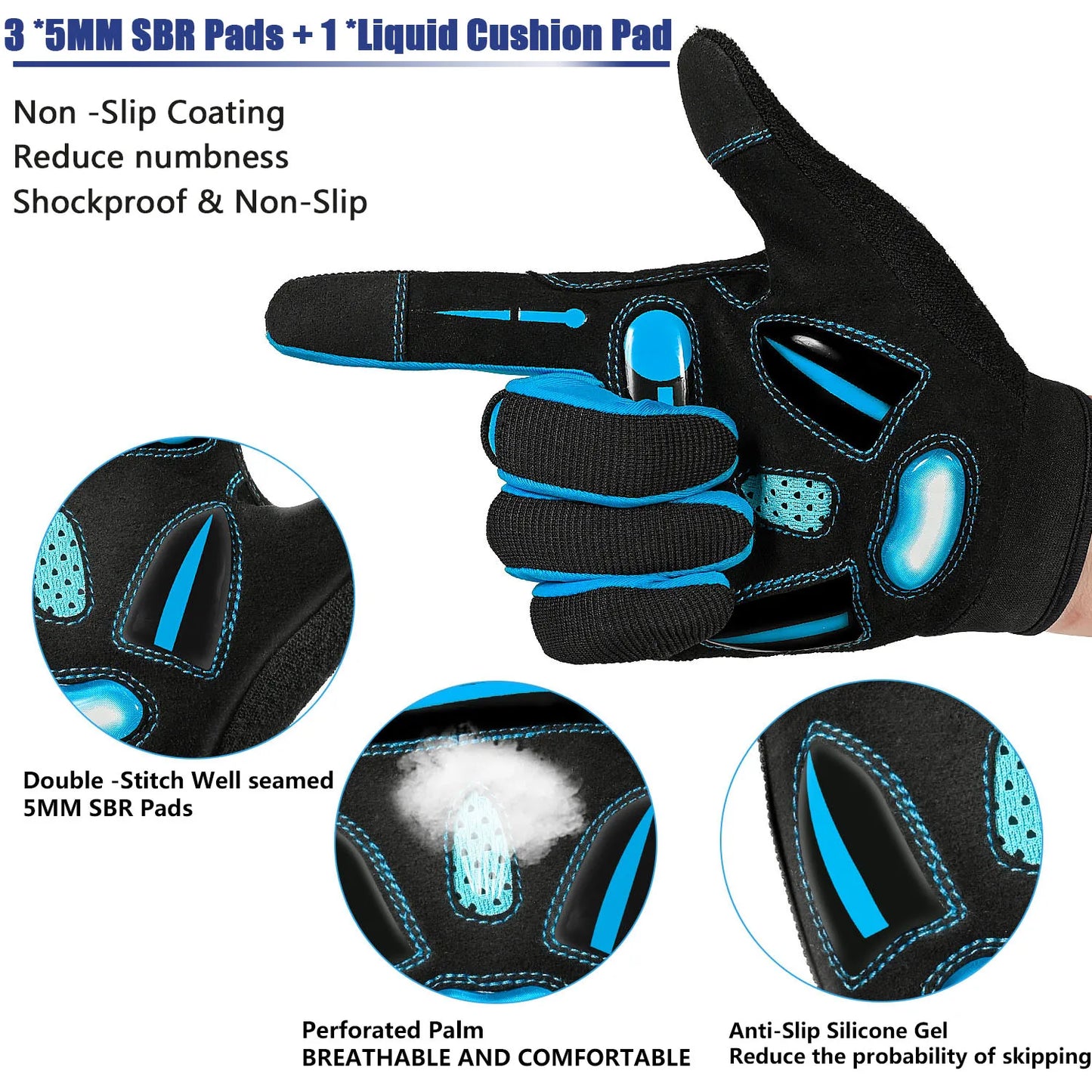 MOREOK Racing Gloves Motocross Breathable Non Slip MTB Cycling Touch Screen