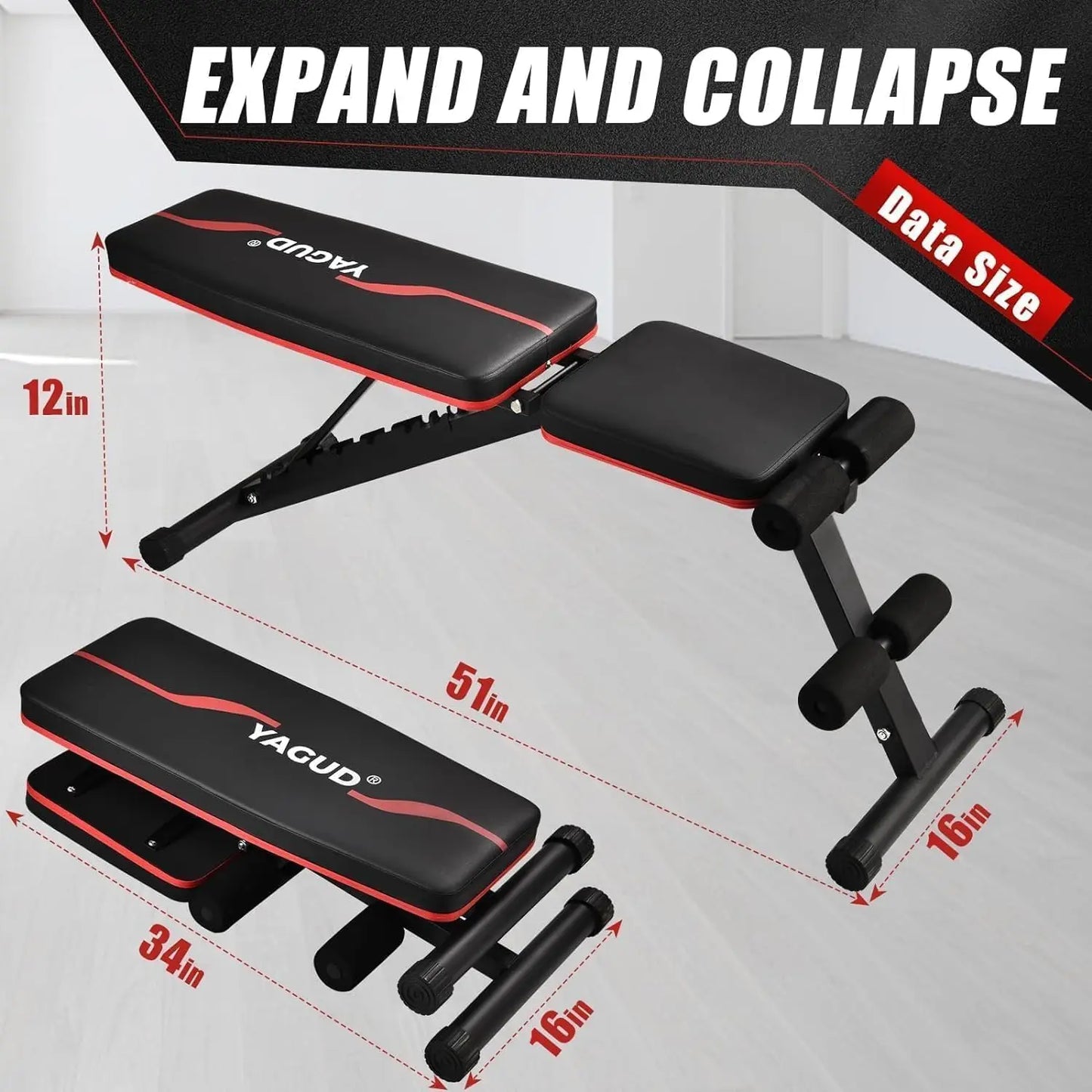 Adjustable Weight Bench Press for Home Gym Strength Training