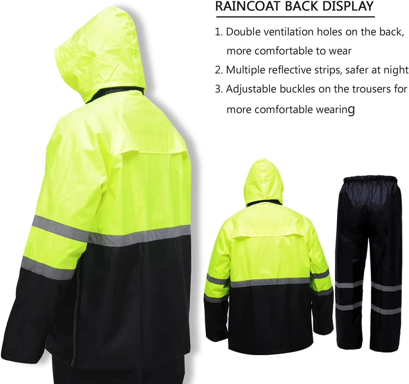 Waterproof Rain Suit For Men And Women Outdoor Hiking Fishing Reflective Gear