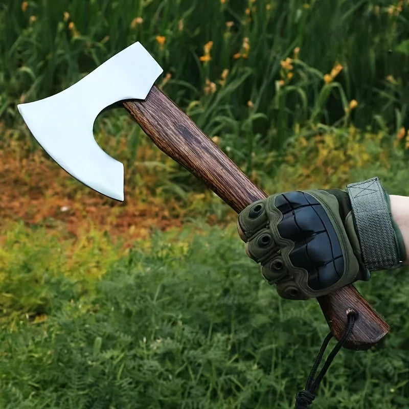 NONEDIY Hand Forged Viking Tomahawk Axe High Manganese Steel Outdoor