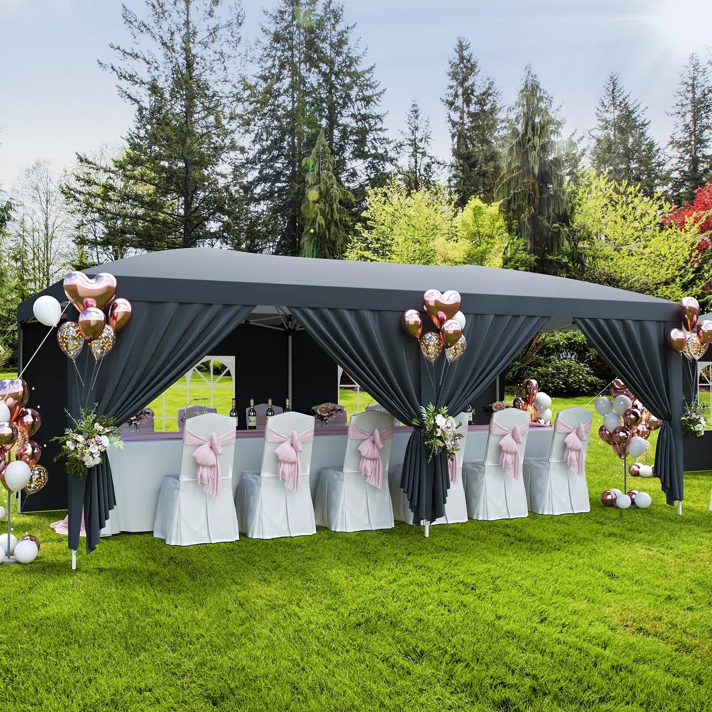 HiMISS Heavy Duty Pop Up Canopy With Six Removable Sidewalls