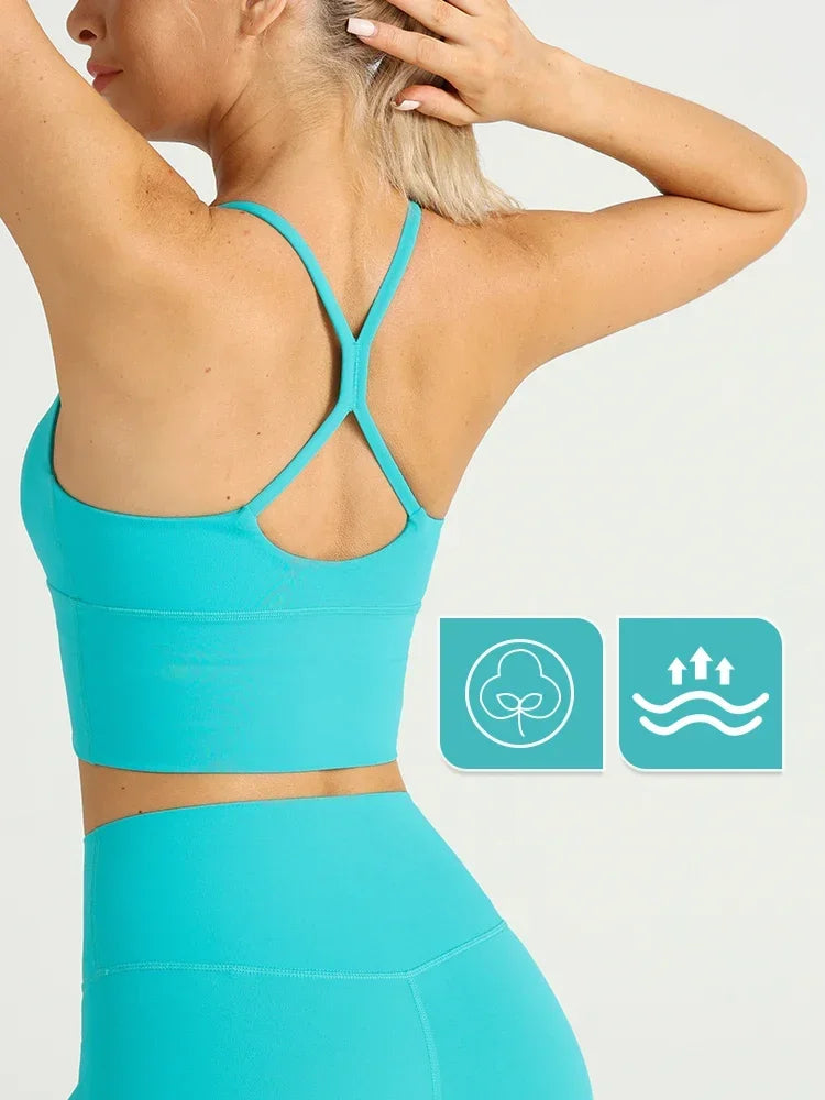 COZOKCN Cross Back Y Shape Sports Bra For Women Yoga