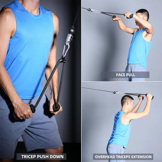 Heavy Duty Tricep Cable Rope Anti Slip Pulley Attachment For Strength Training