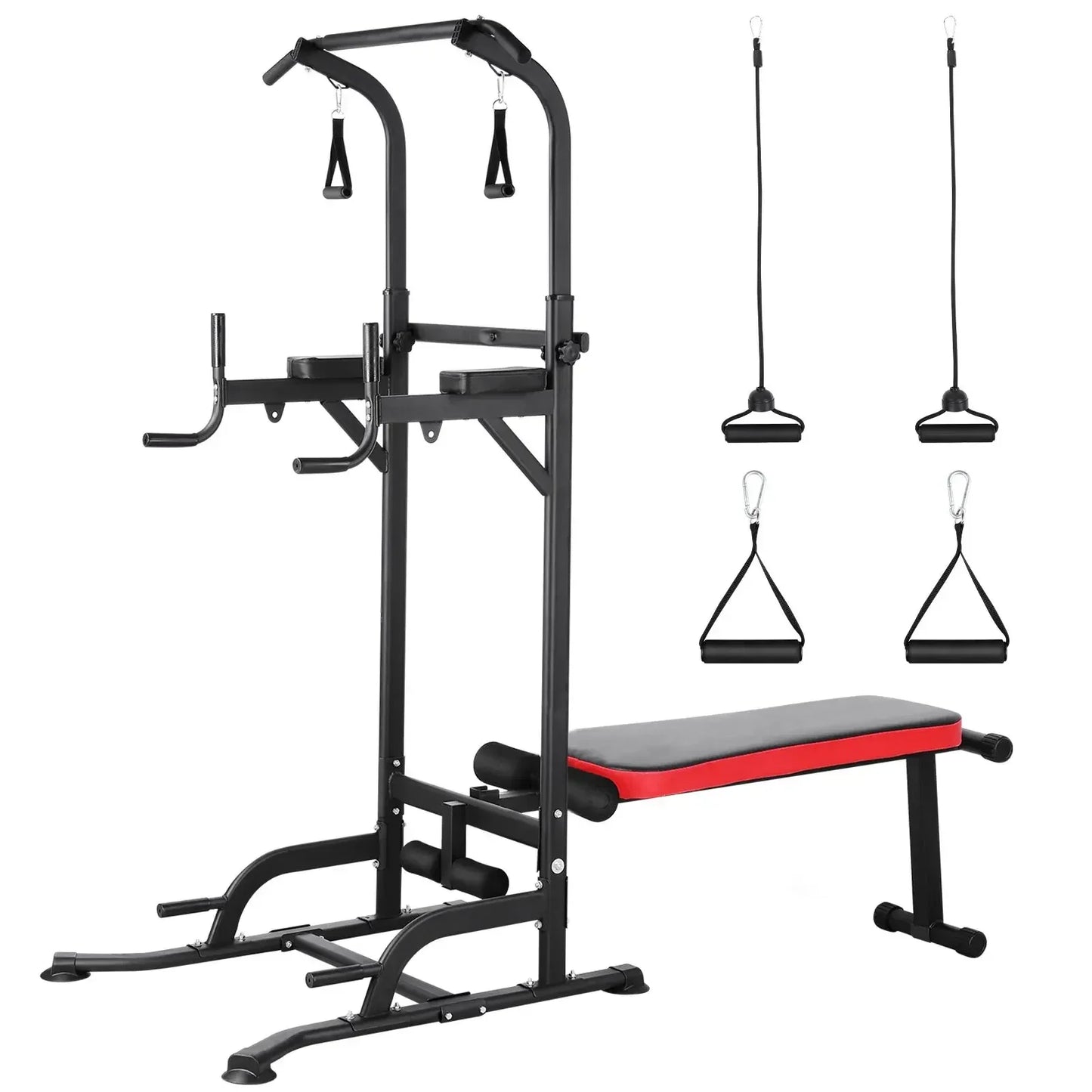 Power Tower With Adjustable Foldable Workout Bench, 200 Kg Load