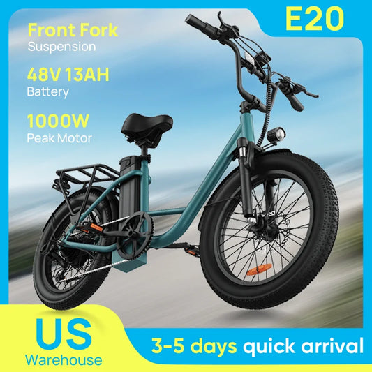URLIFE 1000W E20 Electric Bike 28 MPH 48V 13Ah Battery