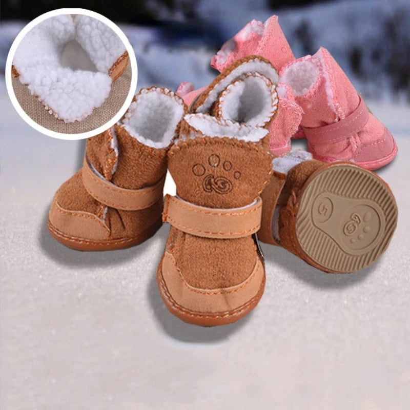 NONECN Pet Dog Shoes 4 Pack Warm Winter Boots Walking