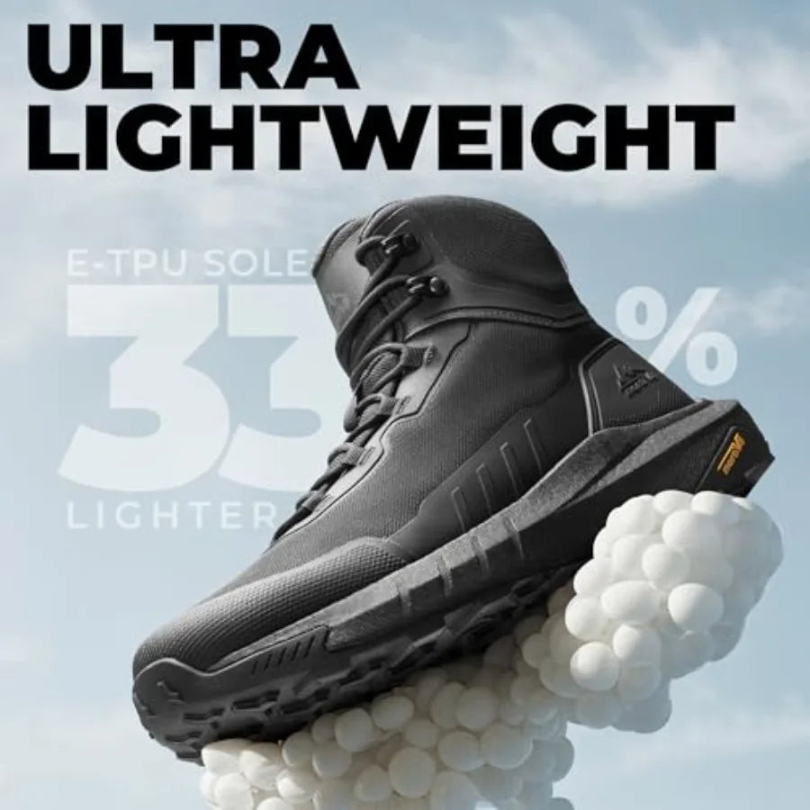 NORTIV 8 Tactical Hiking Boots With Cushioned Sole And Side Zip