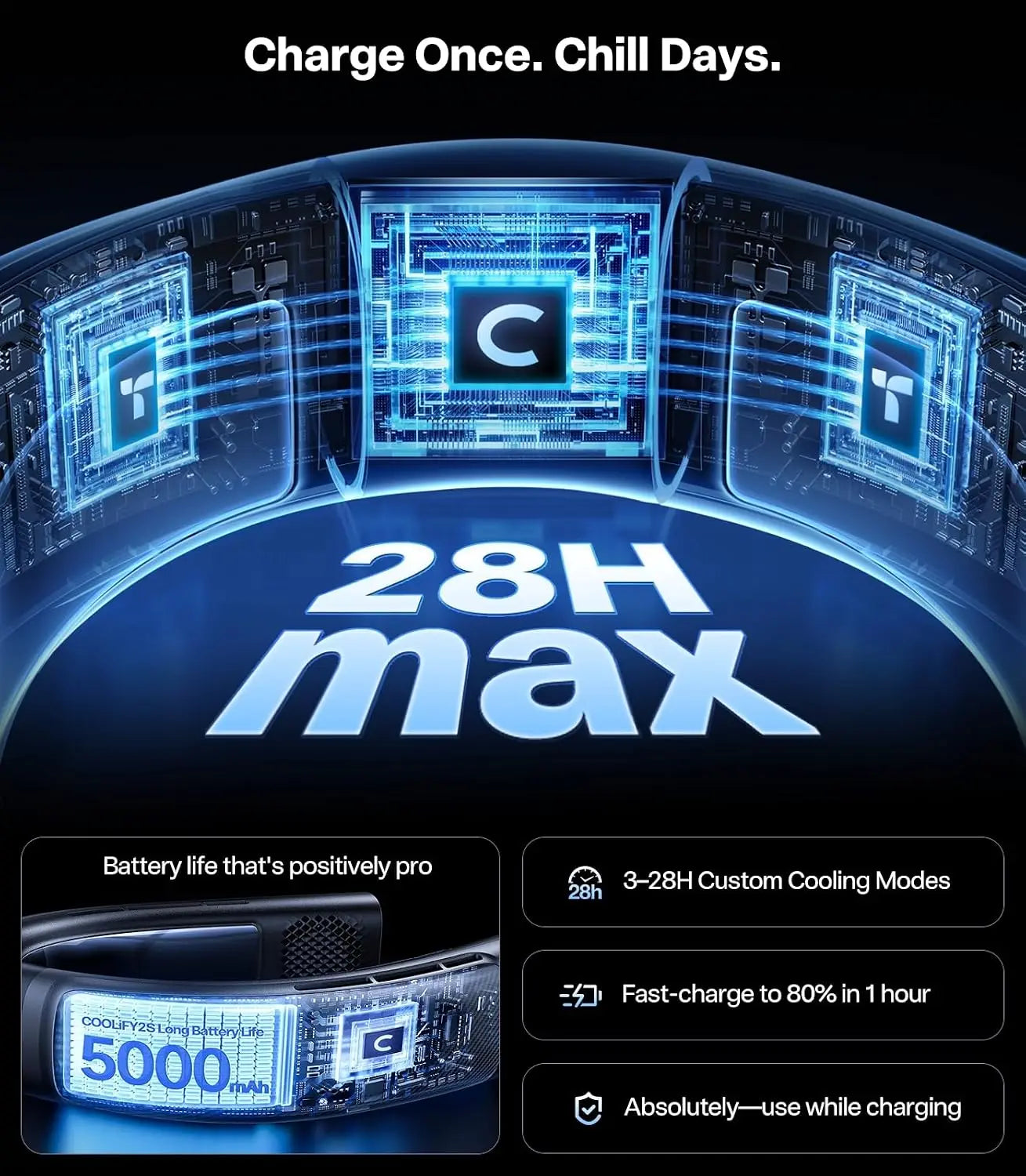 2S Lite Neck Air Conditioner With Long Battery Life