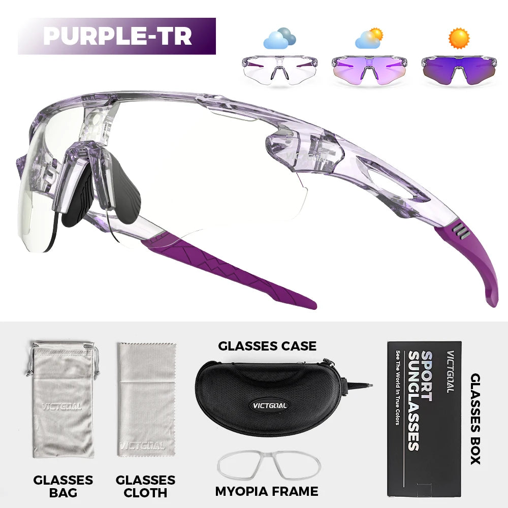 Victgoal Photochromic Cycling Sunglasses UV400 Protection For Athletes