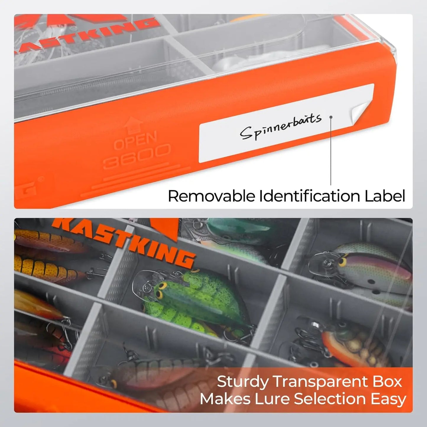 Waterproof Fishing Tackle Box With 3600 And 3700 Trays