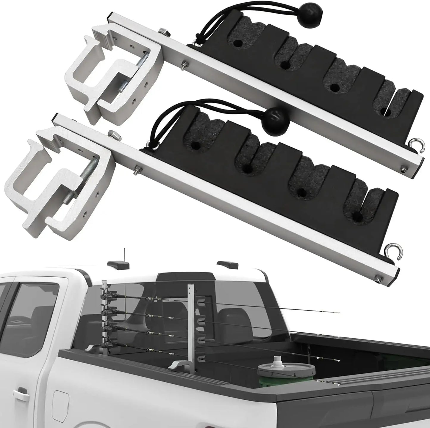 Aluminum Clamp-On Fishing Rod Holder for Truck Bed or Boat