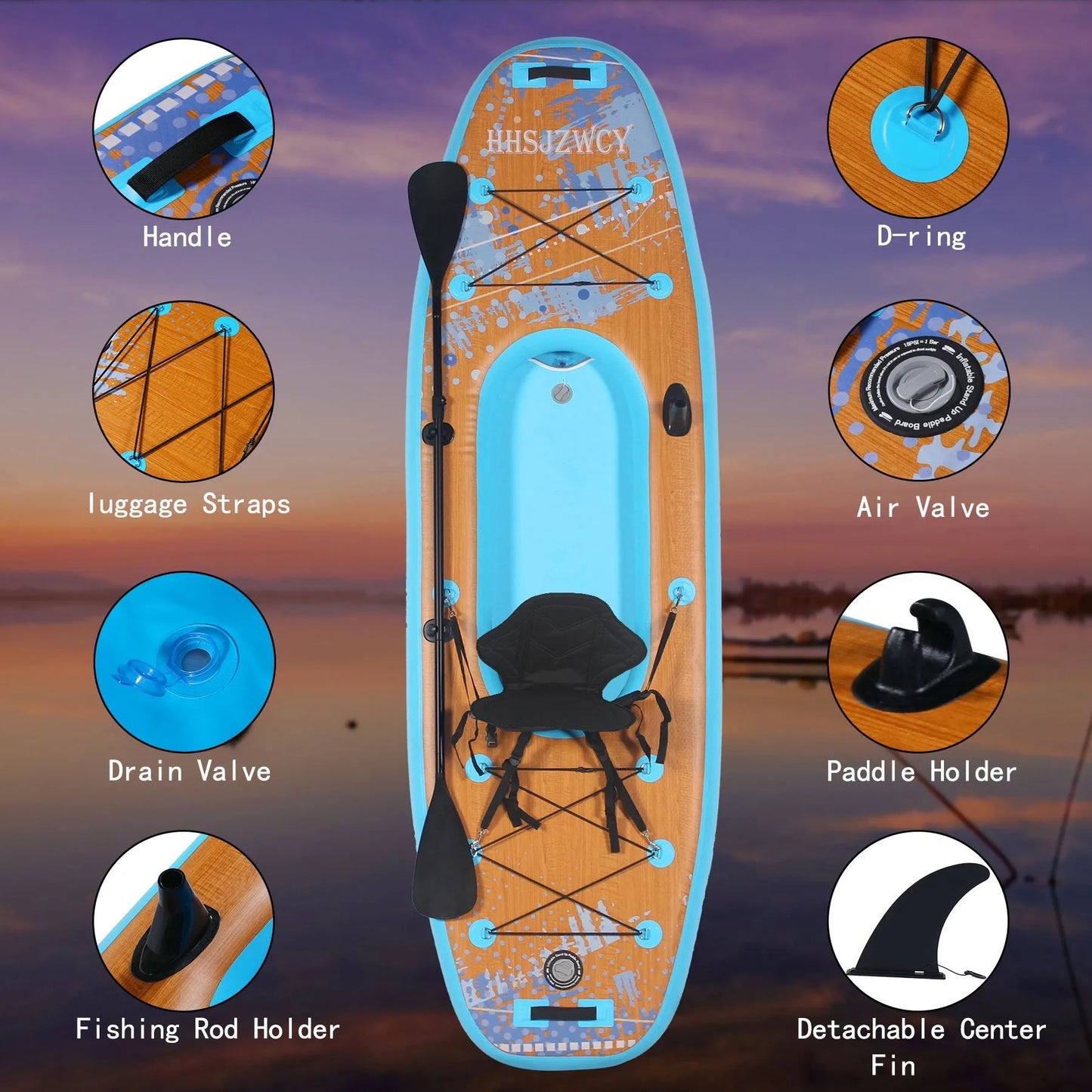 HHSJZWCY Inflatable Stand Up Paddle Board With Seat Kayak
