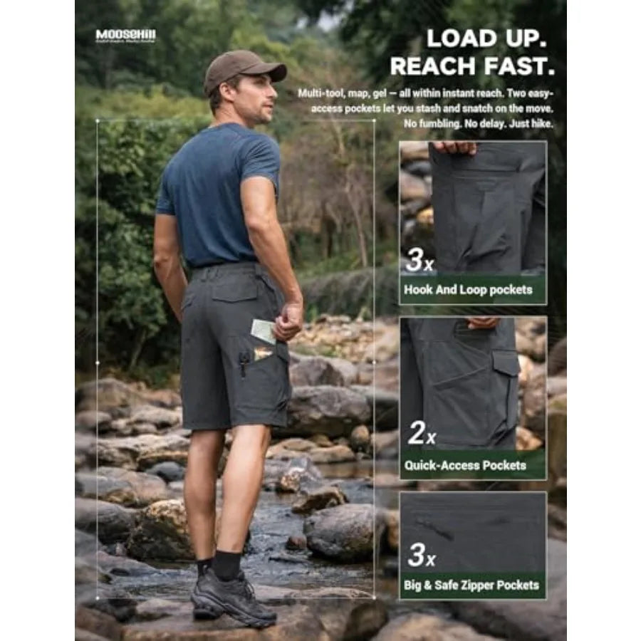 Hiking Shorts Men Cargo Lightweight Quick Dry Water Resistant