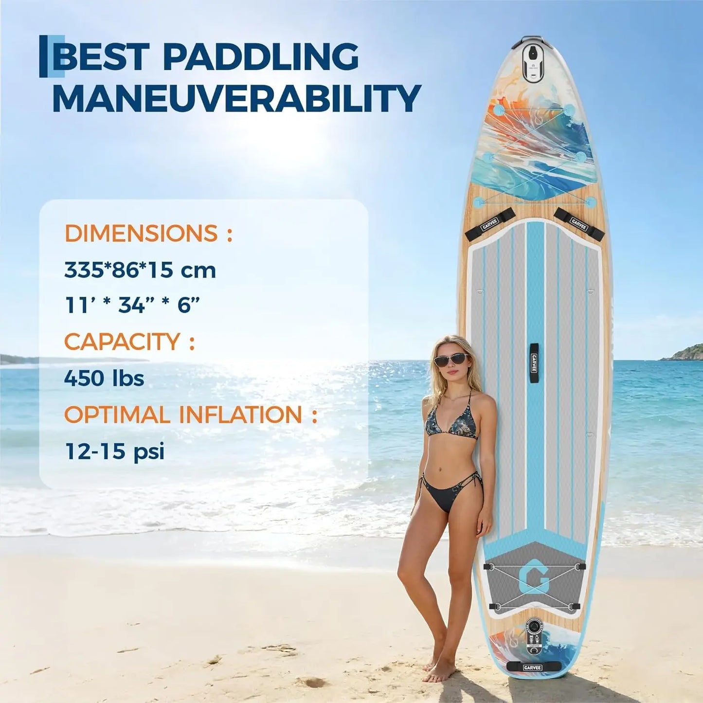 Inflatable Stand Up Paddleboard With Camera Mount And Accessories