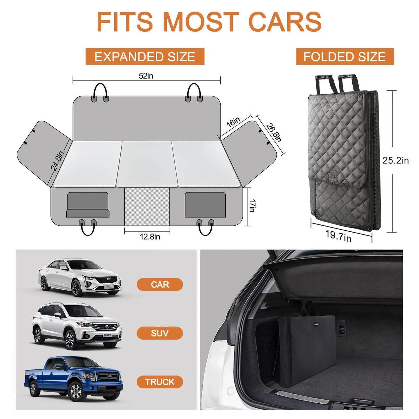 Guangdong Craft Of Weaving Quilted Dog Car Seat Cover With Hard Base Waterproof