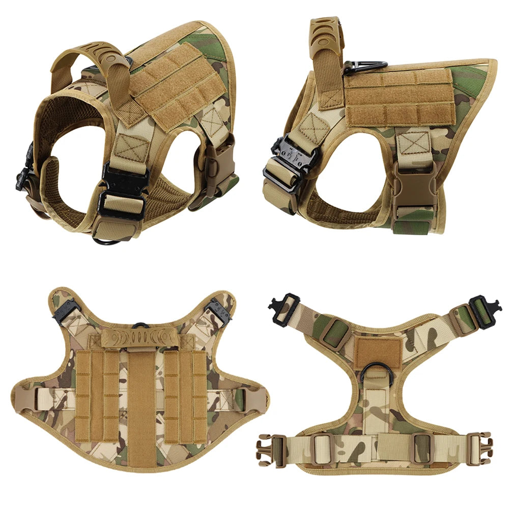 PETRAVEL CN Tactical Dog Harness Leash Set No Pull Training