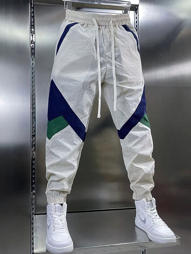 Patchwork Sweatpants For Men Loose Fit Casual Joggers