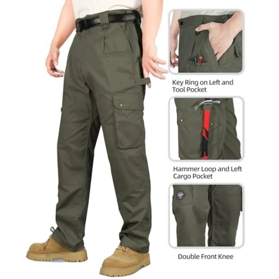 BOCOMAL Flame Resistant Cargo Pants For Men Durable Workwear