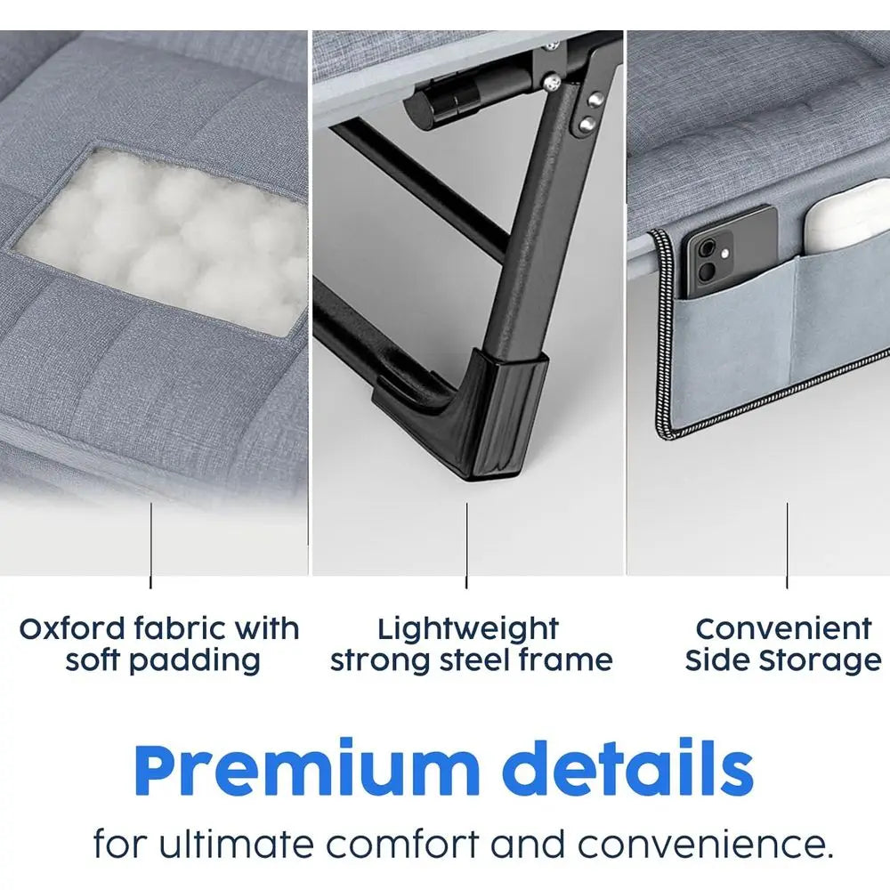 Heavy Duty Portable Camping Cot With Mattress All Weather