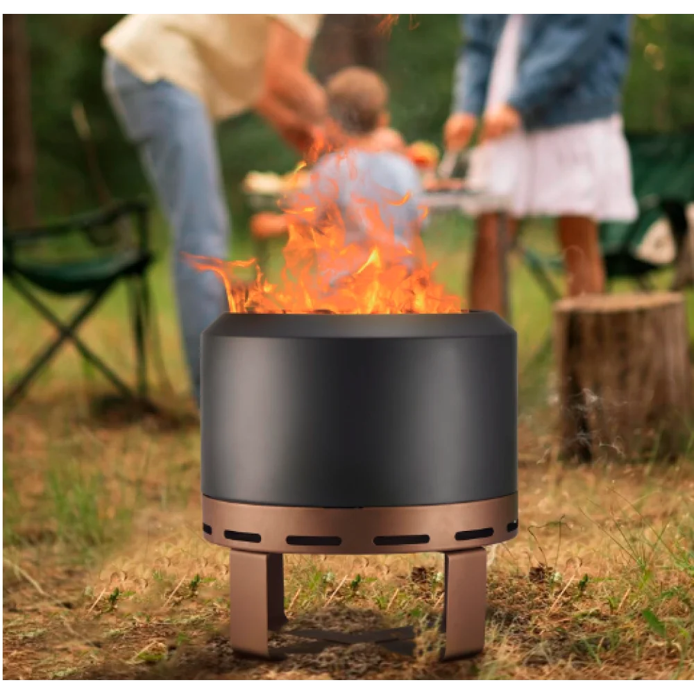 Outdoor Smokeless Fire Pit Stove With Stand For Patio