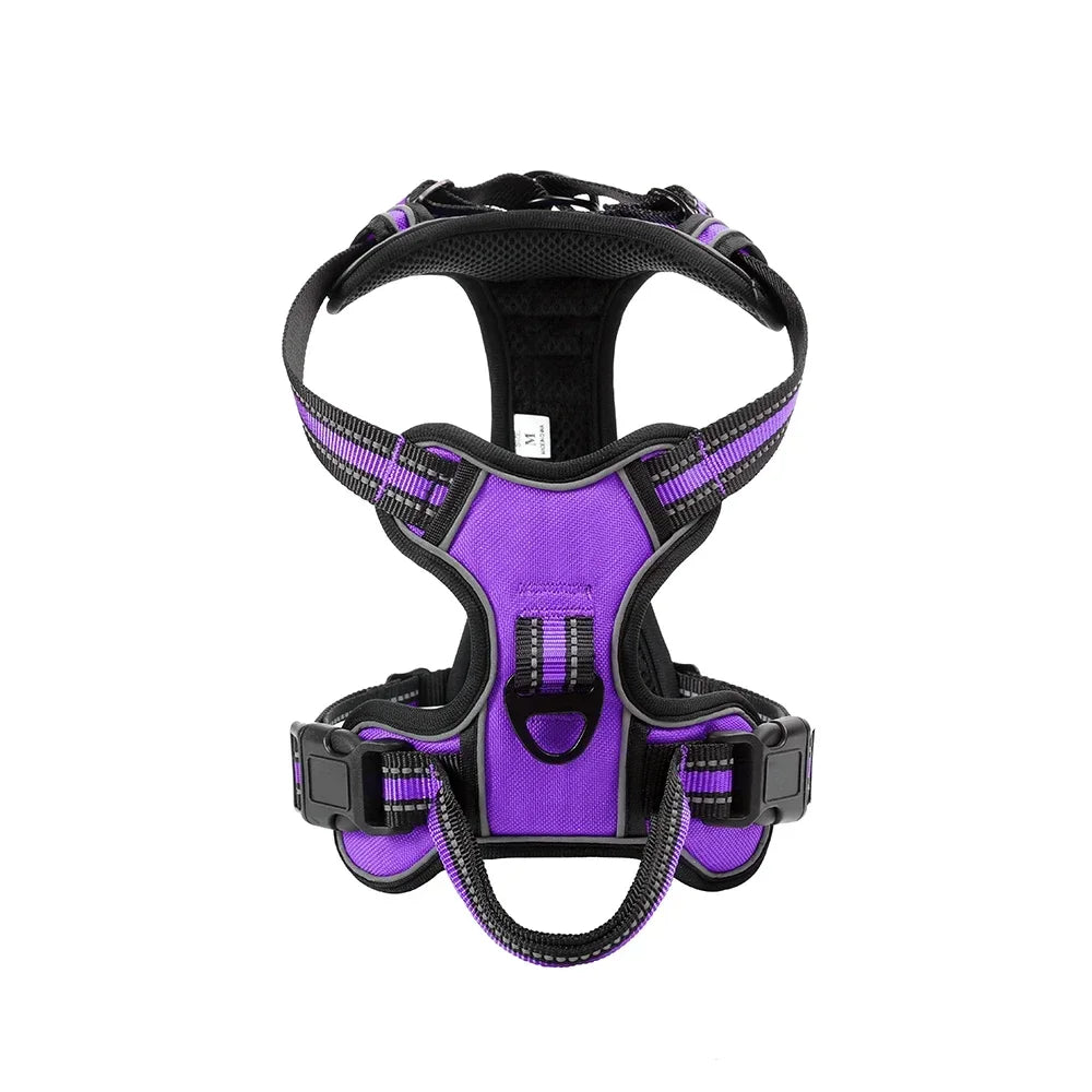 None CN Adjustable Nylon Dog Harness Reflective Soft Breathable No Pull