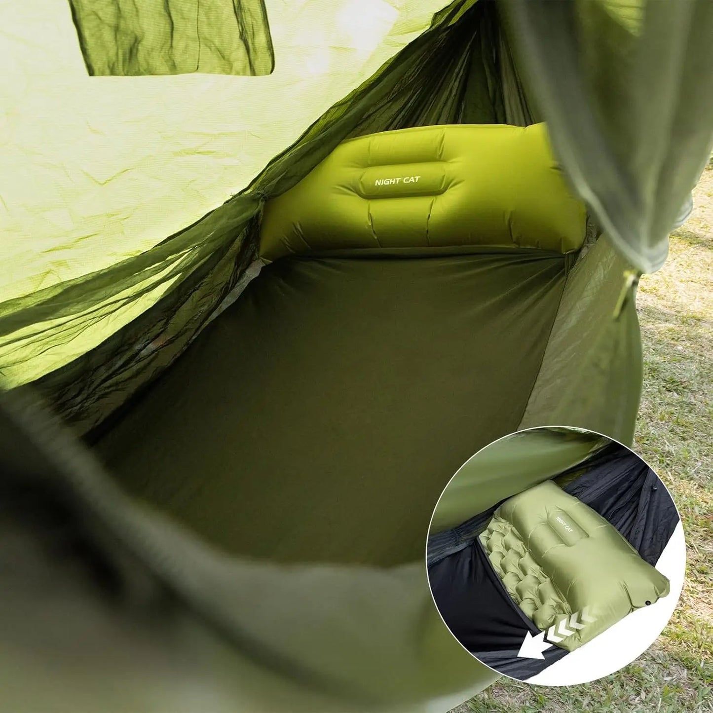 Portable 4-In-1 Camping Hammock Tent With Rain Tarp Mosquito Net