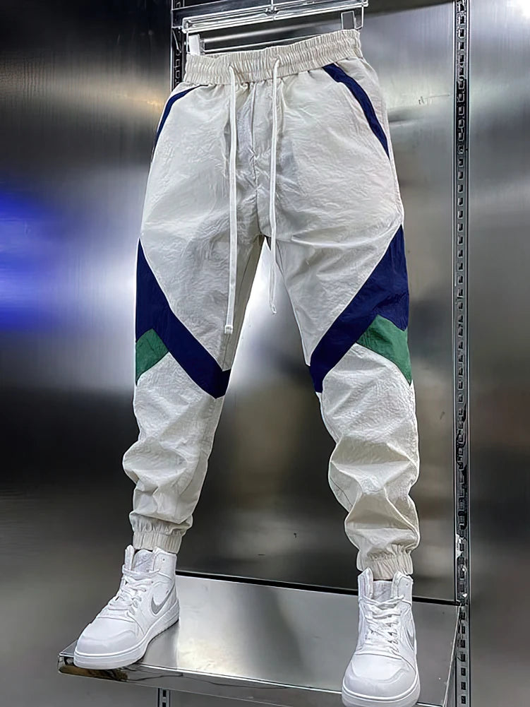 Patchwork Sweatpants For Men Loose Fit Casual Joggers