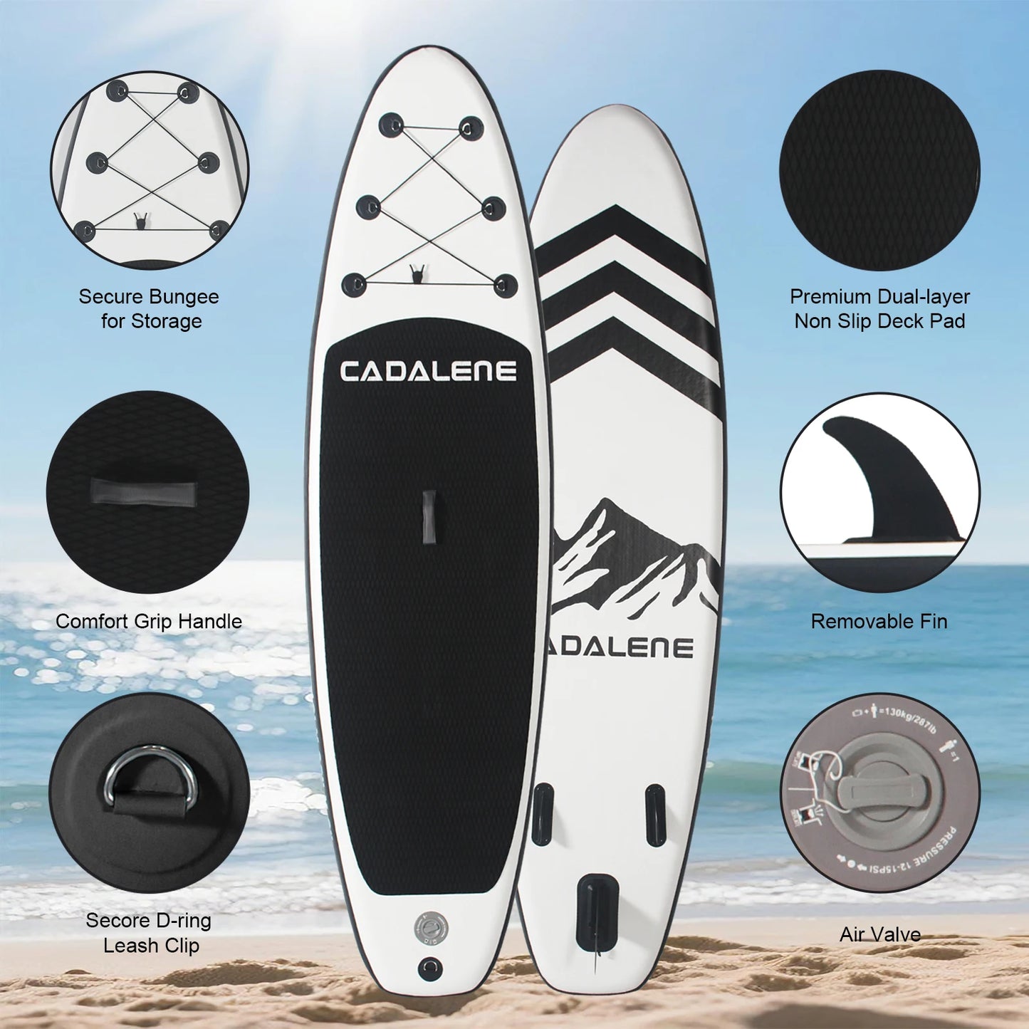 CADALENE Inflatable Stand Up Paddle Board With Accessories And Pump