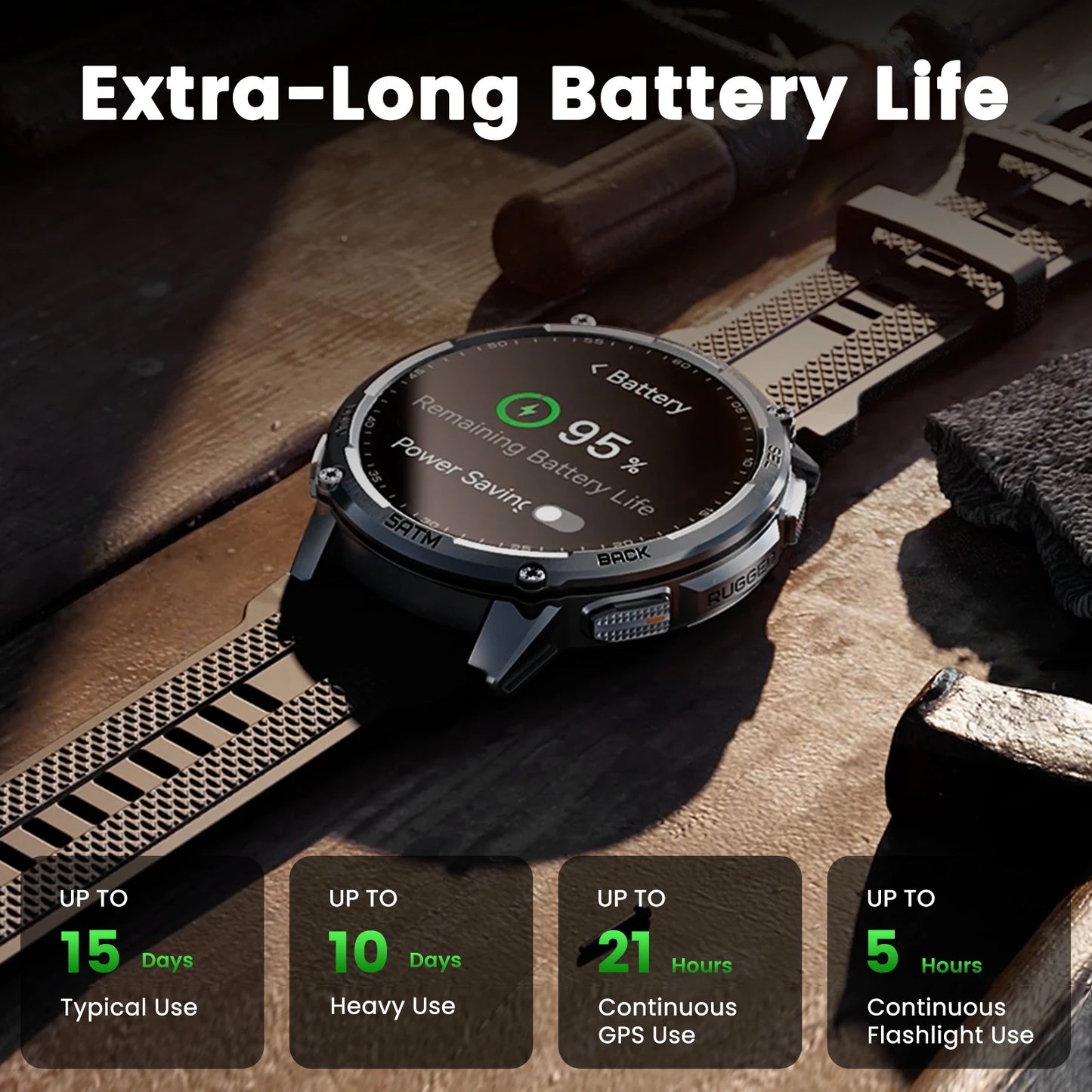 KOSPET Tank T4C Rugged Smartwatch With GPS And Health Tracking
