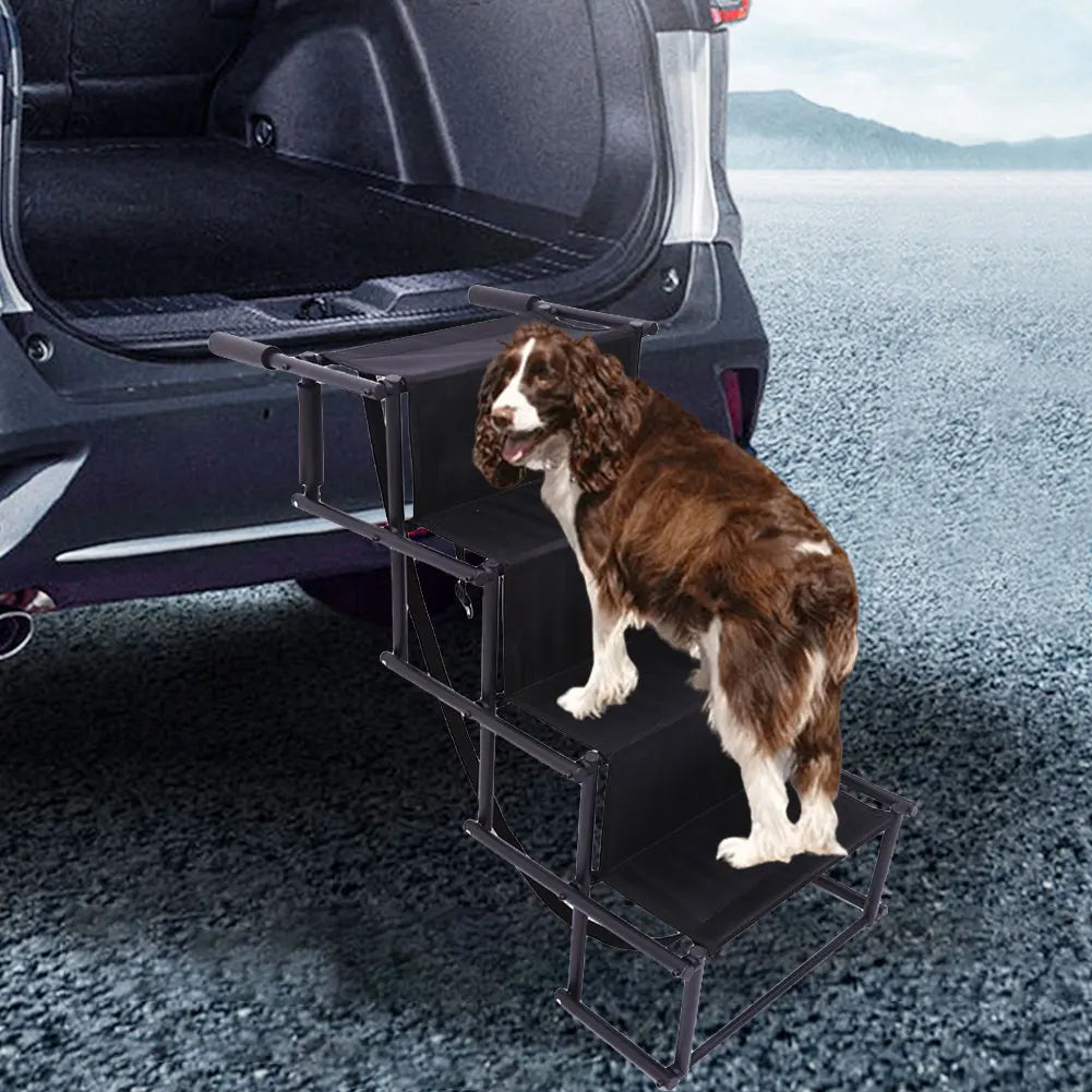 Pet Ramp Four Steps Folding Portable Nonslip Dog Cat Car Steps